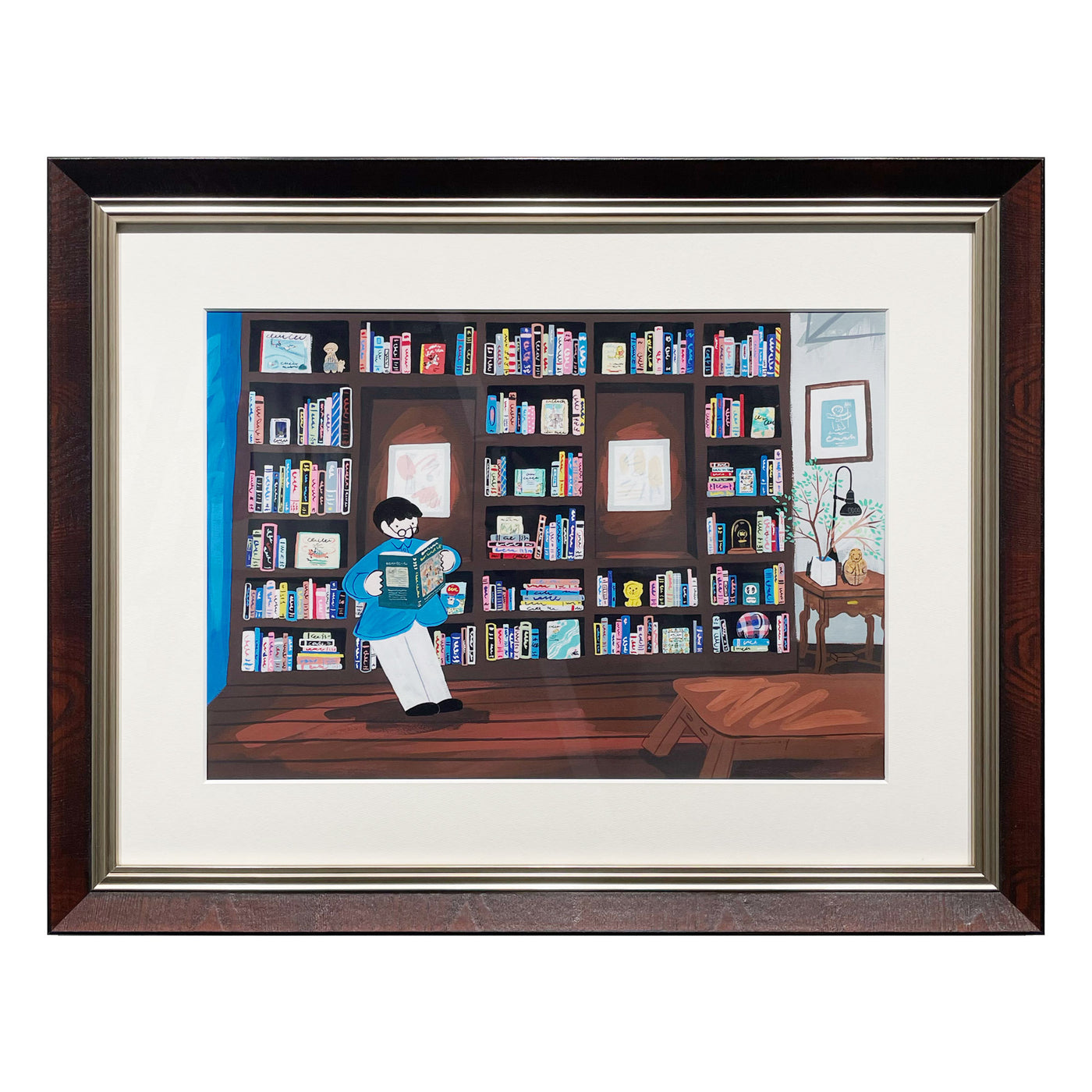 Yosuke Omomo「BLUE POOL -bookshelf-」2023 絵画