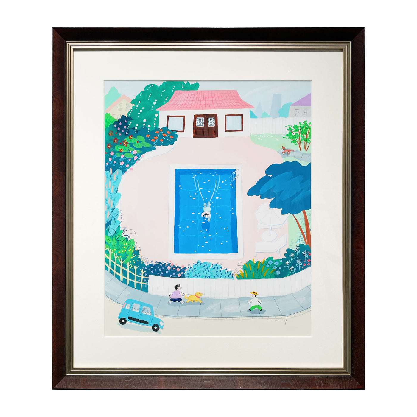 Yosuke Omomo「BLUE POOL -garden-」2023 絵画