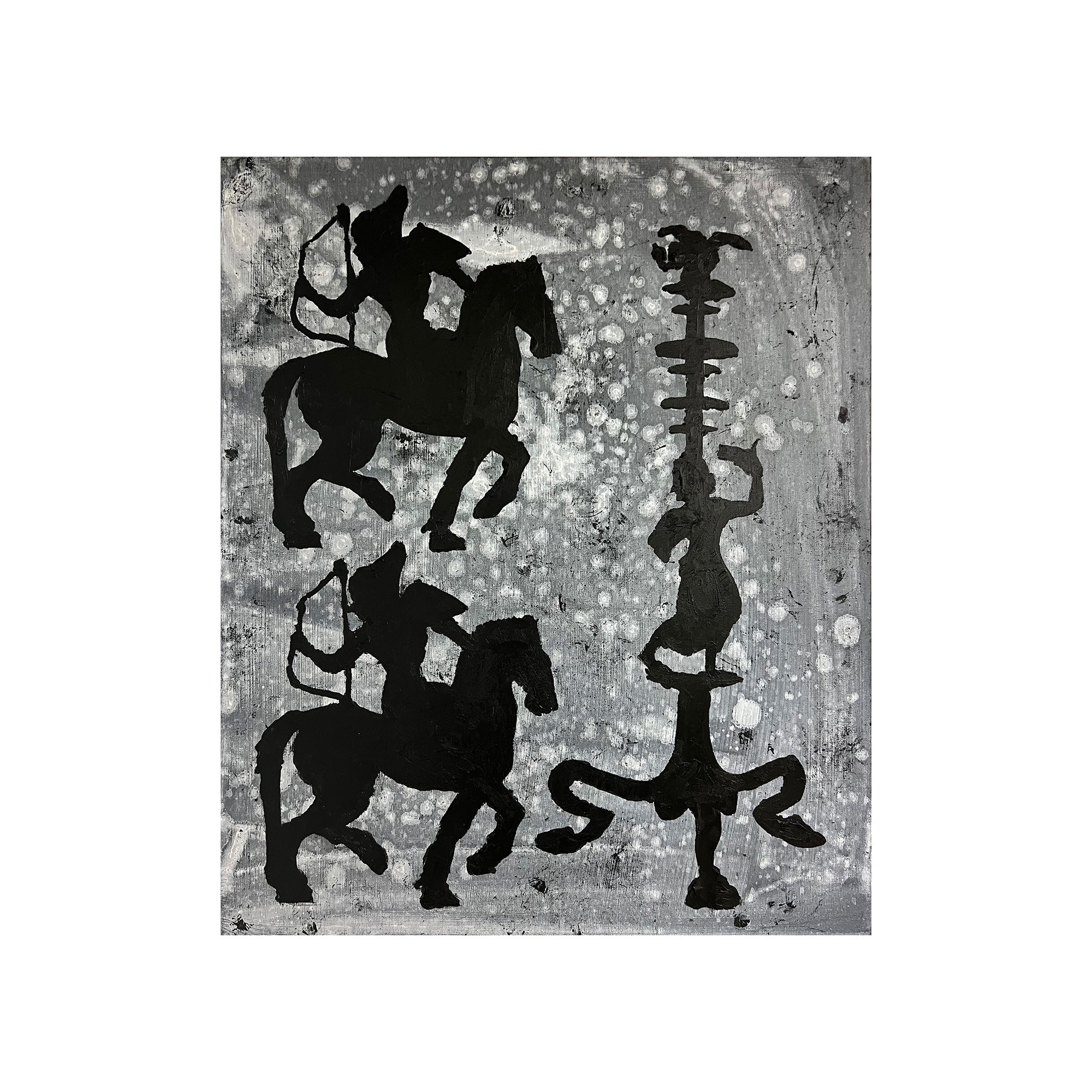 Hiro Sugiyama「“みんな左向き”」2024絵画
